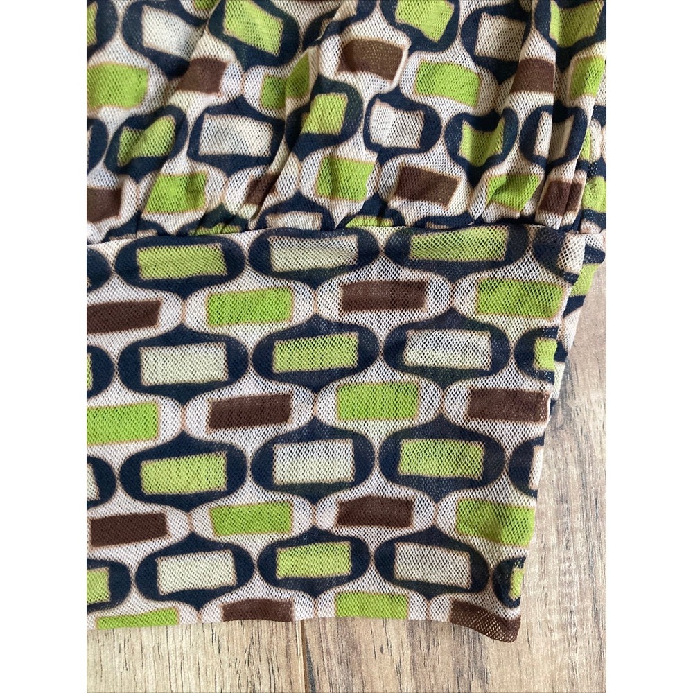 NWT $64 SWEET PEA BY STACY FRATI Hourglass Tie Neck Green Brown Tank Top Large - Picture 4 of 10